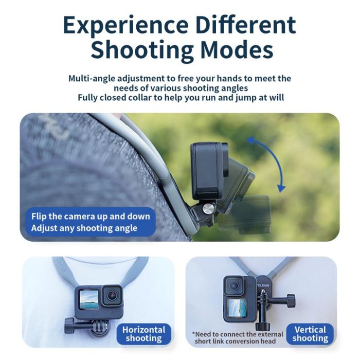 TELESIN - TELESIN TE-HNB-001 Actionkamera Nackmontering Magnetisk Svart