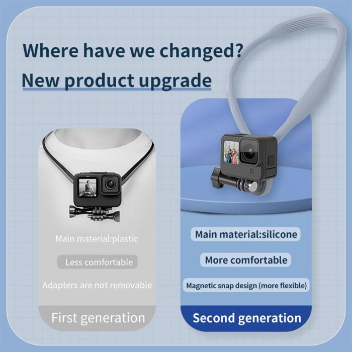 TELESIN - TELESIN TE-HNB-001 Actionkamera Nackmontering Magnetisk Svart