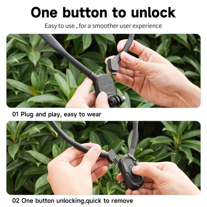 TELESIN - TELESIN TE-HNB-003 Flexibel Hållare för GoPro Hero 11/10/9, Svart