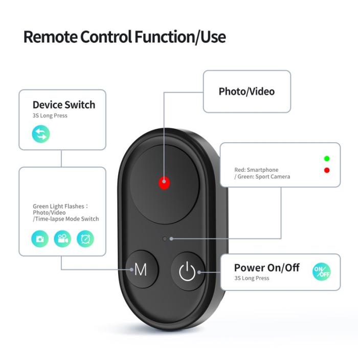 TELESIN - TELESIN TE-RCSS-001 Selfie Stick Tripod Bluetooth Svart