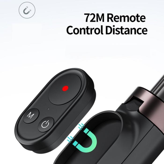 TELESIN - TELESIN TE-RCSS-001 Selfie Stick Tripod Bluetooth Svart