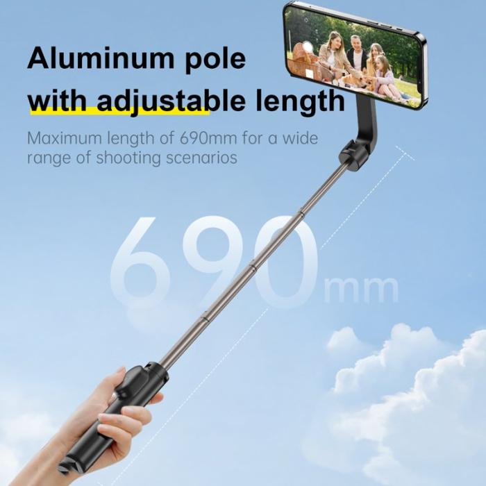 TELESIN - TELESIN WS-22005 Mini Selfie Stick Tripod Aluminium Svart