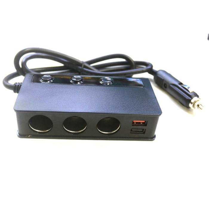 OEM - TR24 Högpresterande Billaddare 3 Cigarette Lighter Uttag 4 USB Portar