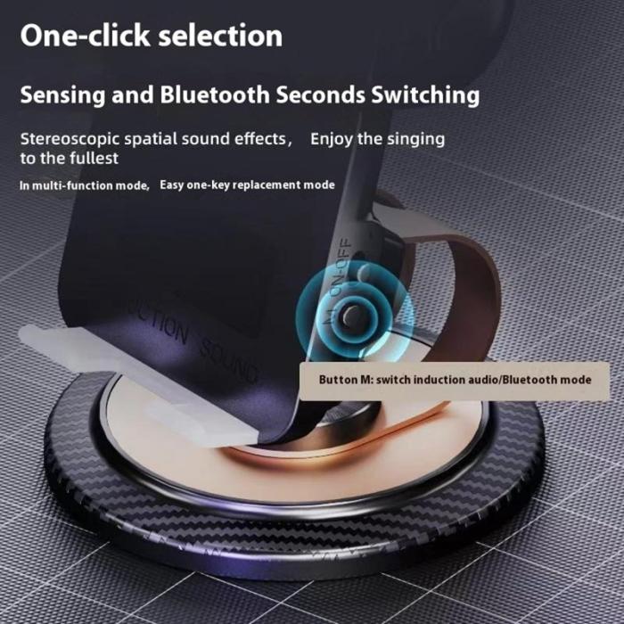 OEM - Trådlös laddare 15W med telefonhållare och sensorhögtalare, svart