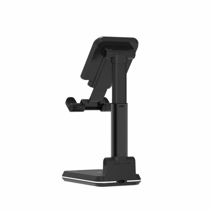 OEM - Trådlös laddare 2-i-1 Ställ 10W Fällbar Snabbladdning Telefon Hörlurar - Svart