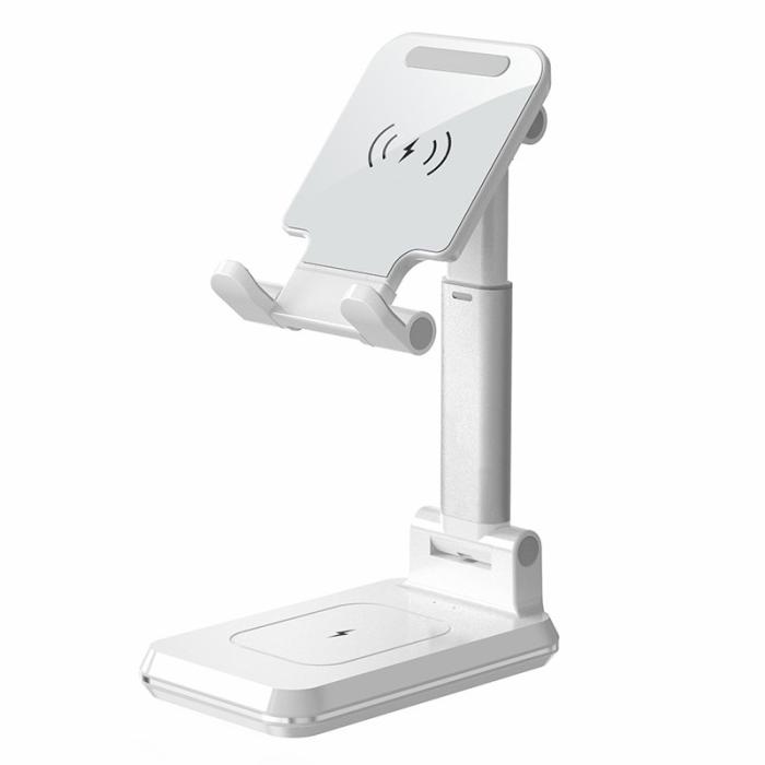 OEM - Trådlös laddare 2-i-1 Ställ 10W Fällbar Snabbladdning - Vit