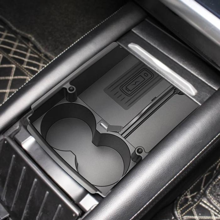 OEM - Trådlös laddare för Tesla 17-21 Model S/X med kopphållare