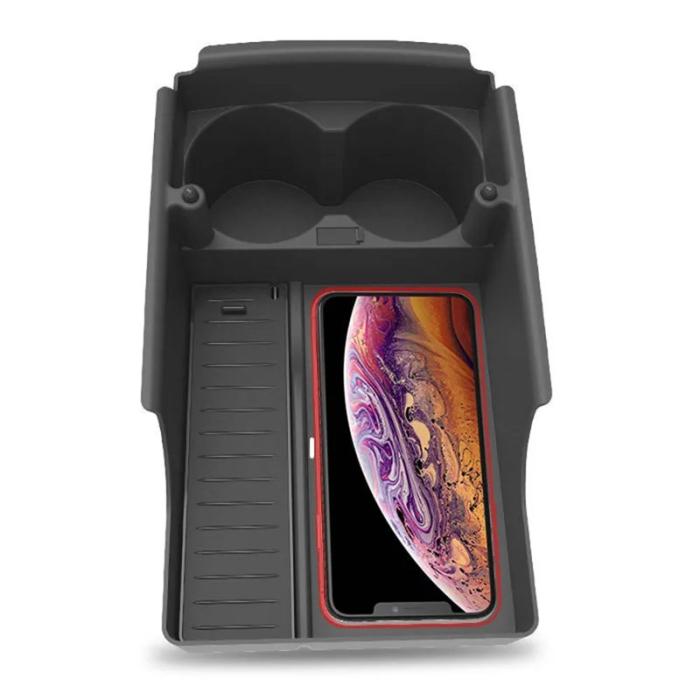 OEM - Trådlös laddare för Tesla 17-21 Model S/X med kopphållare