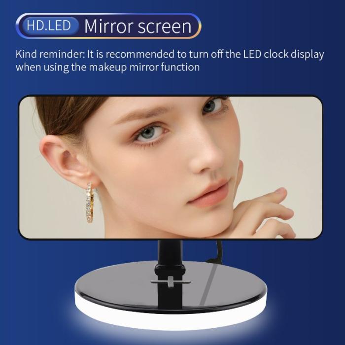 OEM - TS-3001-B Vit LED Digital Väckarklocka 15W Trådlös Laddare Nattlampa