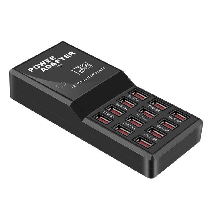 OEM - USB-laddare med 12 portar för telefon och surfplatta - EU-kontakt