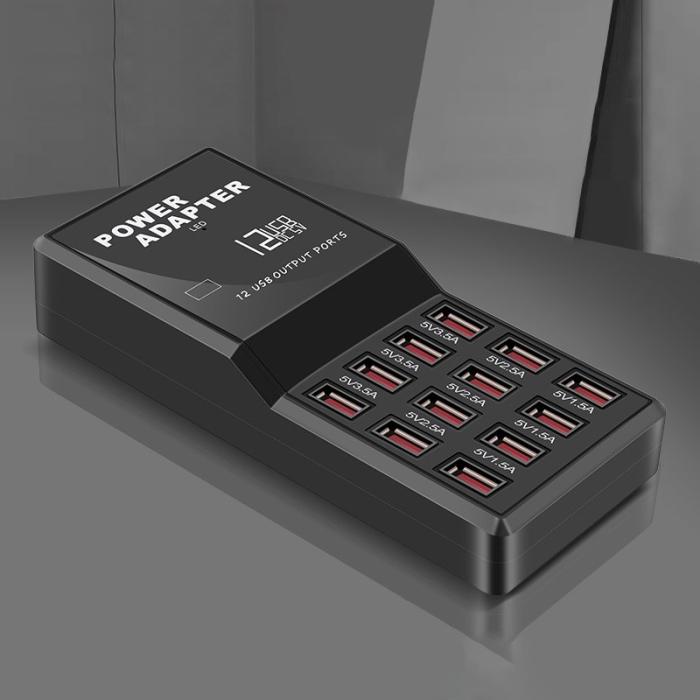 OEM - USB-laddare med 12 portar för telefon och surfplatta - EU-kontakt