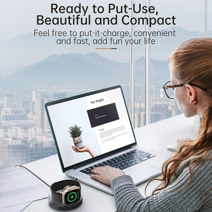 OEM - V17A Laddningsställ för Apple Watch Ultra/Series 8-2, Vit, Fällbart