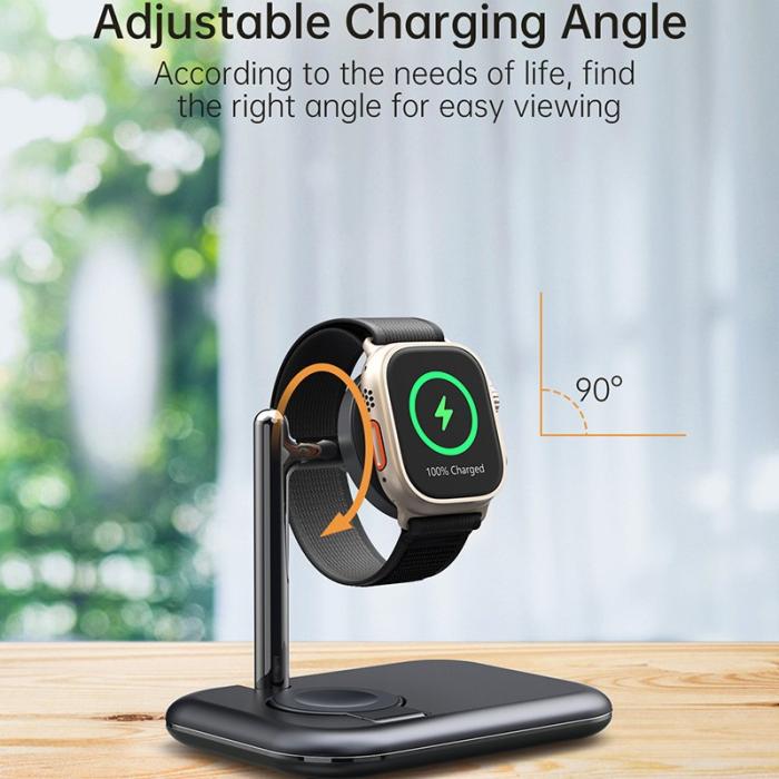 OEM - V19A 2-i-1 Magnetisk Trådlös Laddare för Apple Watch Ultra / Series 8-2