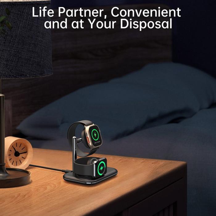 OEM - V19A 2-i-1 Magnetisk Trådlös Laddare för Apple Watch Ultra / Series 8-2