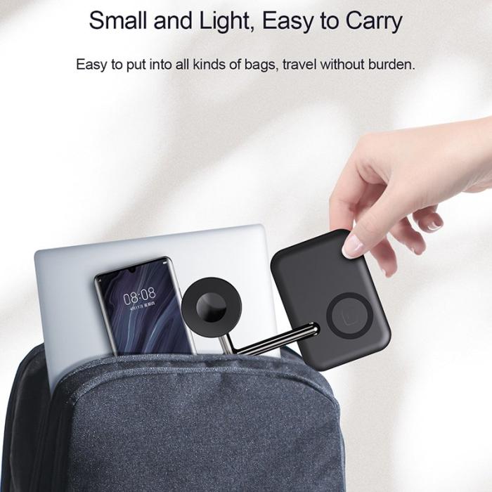 OEM - V8A Laddningsstation för Apple AirPods/Watch, 2-i-1 Magnetisk Fällbar - Svart