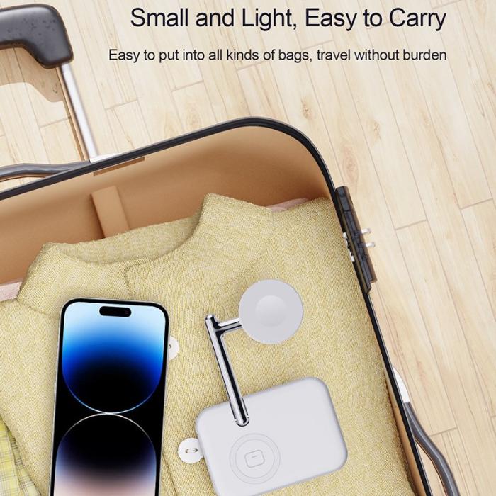 OEM - V8A Laddningsstation för Apple AirPods/Watch, 2-i-1 Magnetisk Trådlös - Vit