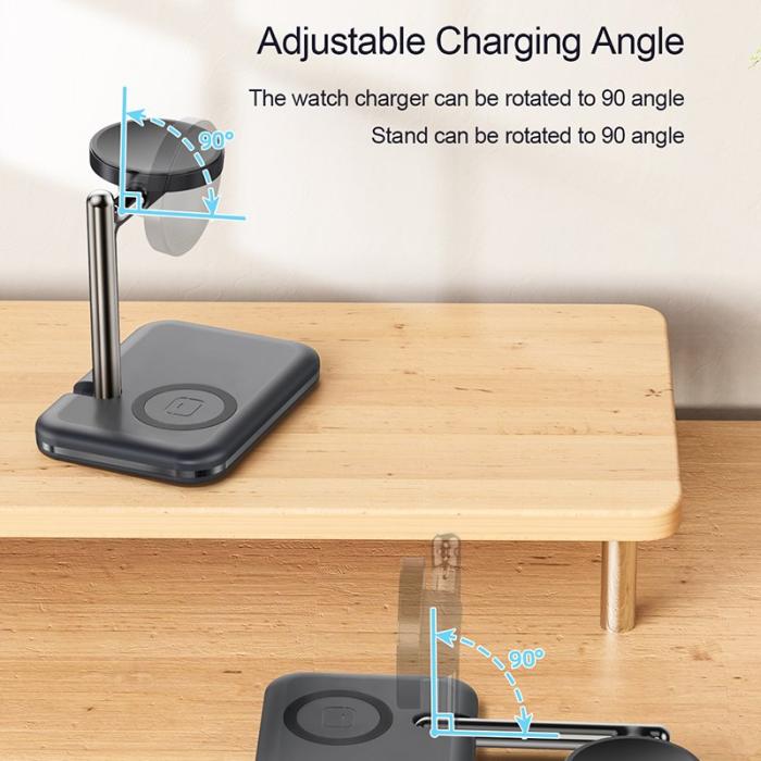 OEM - V8S Trådlös laddningsstation för Samsung Galaxy Buds/Watch, 2-i-1, svart