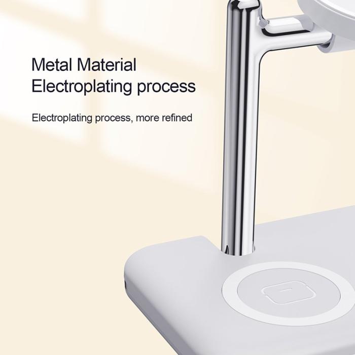 OEM - V8S Trådlös laddningsstation för Samsung Galaxy Buds/Watch - Vit