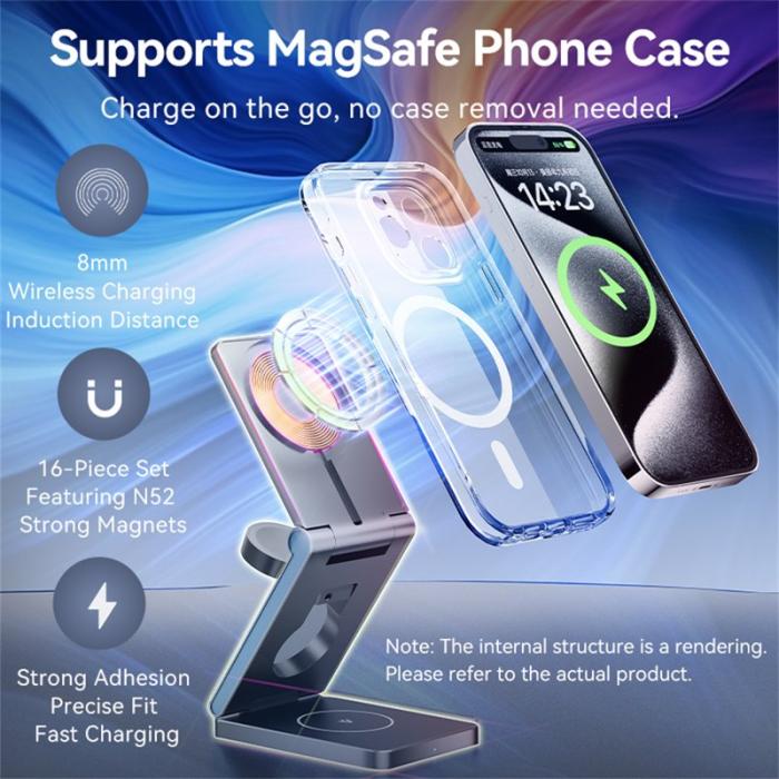 OEM - VENTION FGF Series 3-i-1 15W Snabbladdare för Mobil, Klocka, Hörlurar