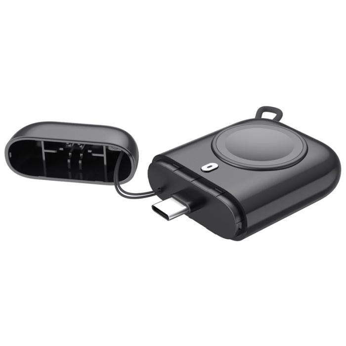 OEM - W01 Bärbar Trådlös Laddare för Apple Watch - Magnetisk - Svart