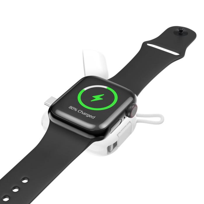 OEM - W01 Bärbar Trådlös Laddare för Apple Watch - Magnetisk - Vit