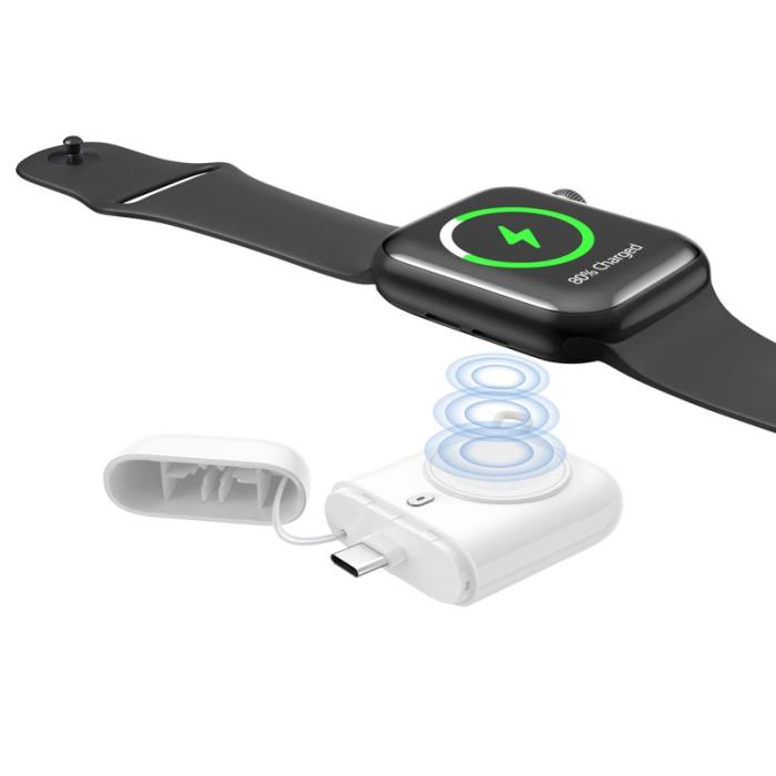OEM - W01 Bärbar Trådlös Laddare för Apple Watch - Magnetisk - Vit