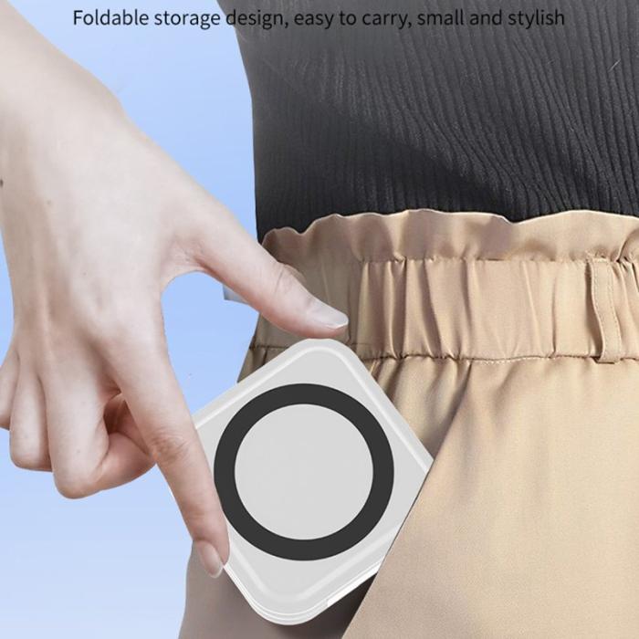 OEM - W02 3-i-1 Fällbar Magnetisk Trådlös Laddare Dock, Svart