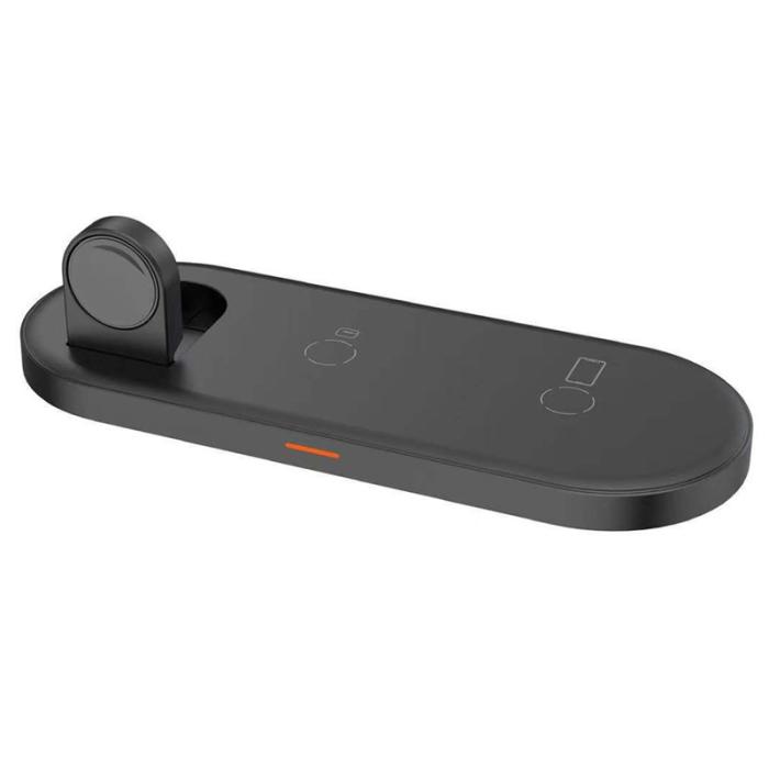 OEM - W28 3-i-1 Skrivbord 15W Trådlös Laddare för Telefon, Klocka, Hörlurar