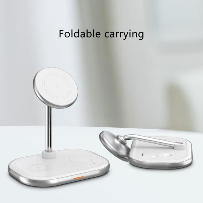 OEM - W32 3-i-1 magnetisk trådlös laddare för telefon, klocka, headset 15W