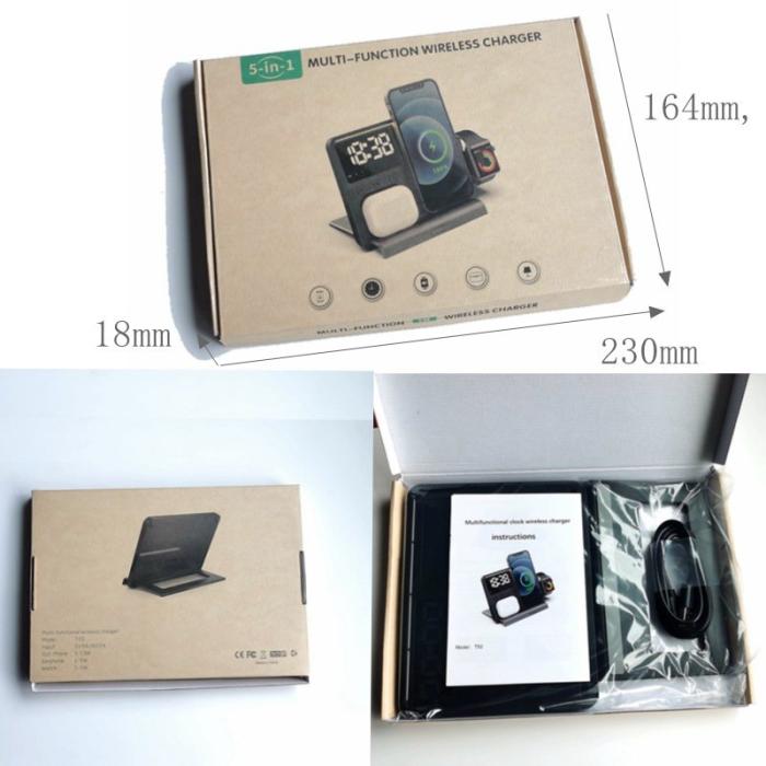 OEM - W528 3-i-1 Trådlös Laddare för Telefon / Klocka / Hörlurar, Vit