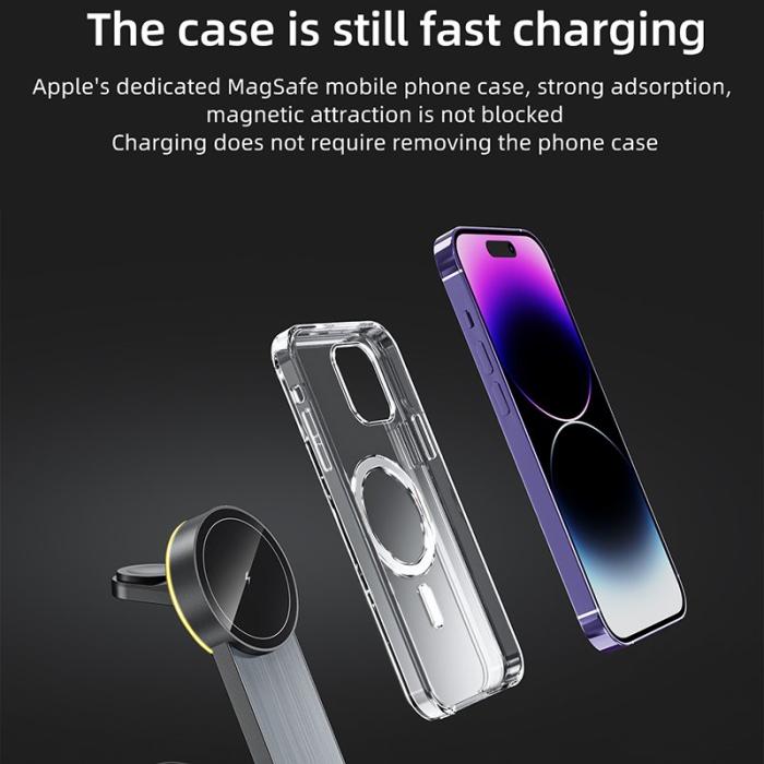 OEM - W79 15W Trådlös laddare för Apple 15 14 13 12 iWatch AirPods, CE-certifierad