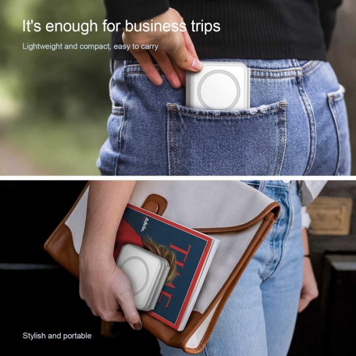 OEM - WC-07W 3-i-1 Magnetisk Trådlös Laddare Fällbar Laddningsdocka - Vit