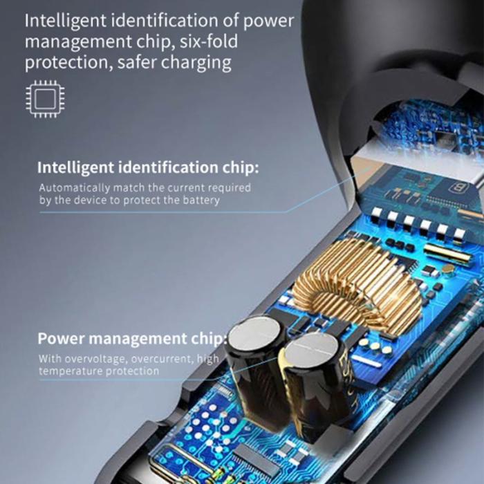 OEM - WEKOME WP-C52 Bluetooth MP3 PD 20W Snabbladdare för bil