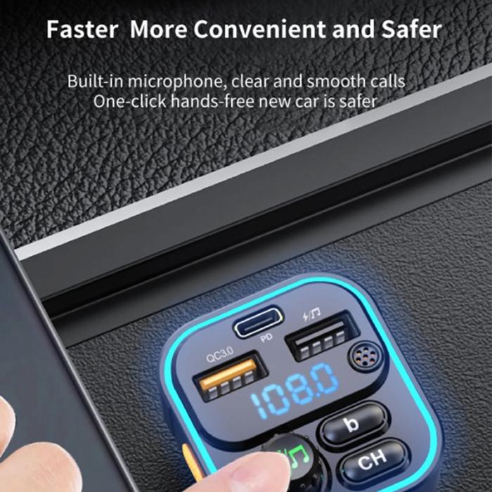 OEM - WEKOME WP-C52 Bluetooth MP3 PD 20W Snabbladdare för bil