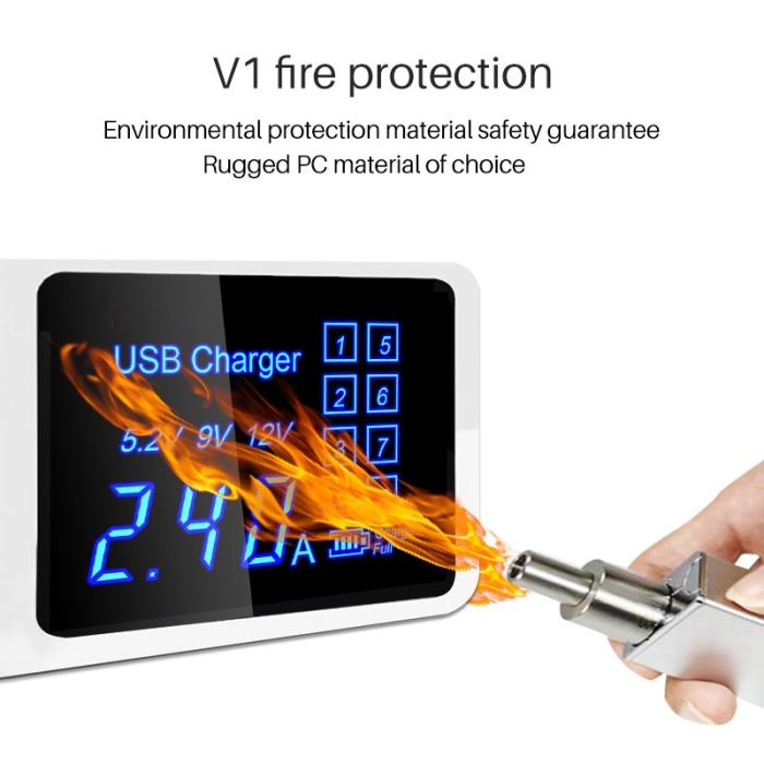 OEM - WIN HOW SOLUTION YC-CDA23 QI Trådlös laddare 8 portar 40W med LED-display