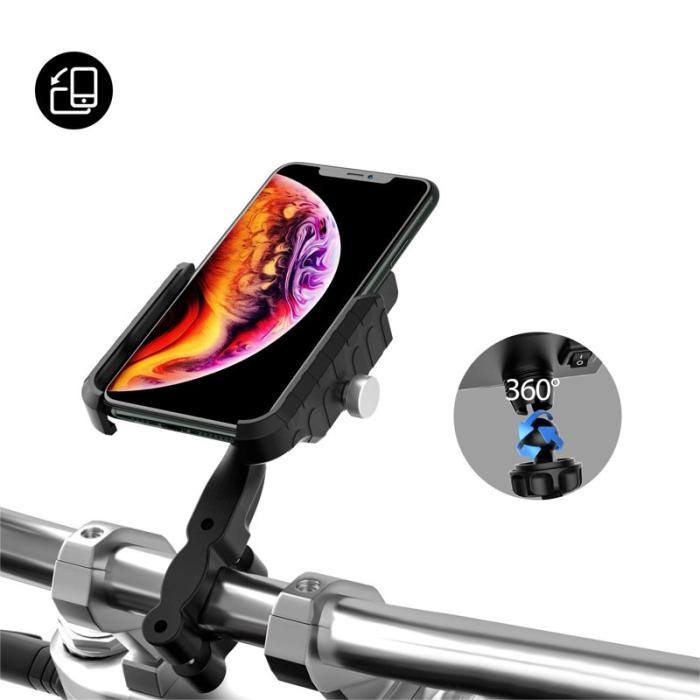 OEM - WUPP CSZH-19414A1 M9 Trådlös laddare med USB-port för styre, svart