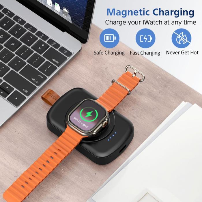 OEM - X27 Magnetisk trådlös laddare för Apple Watch, svart, ABS+PC