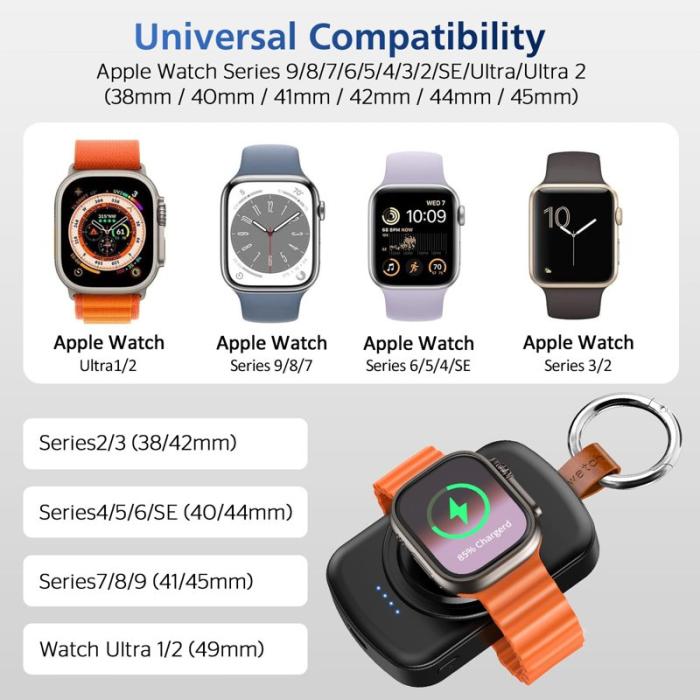 OEM - X27 Magnetisk trådlös laddare för Apple Watch, svart, ABS+PC