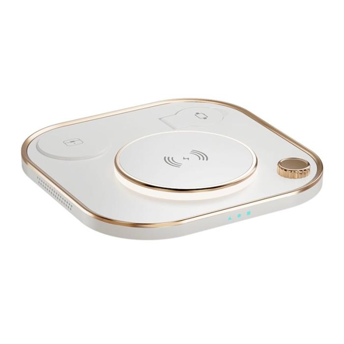 OEM - X3 15W Snabbladdare 3-i-1 Trådlös för Mobiltelefoner, Klockor, Hörlurar - Vit