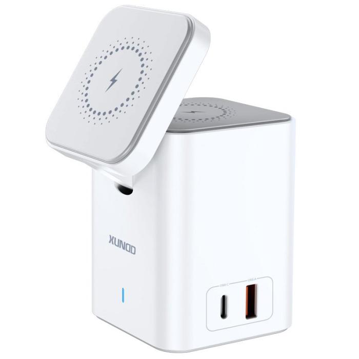 OEM - XUNDD 041 4-i-1 Magnetisk Trådlös Laddare med Justerbar Station, USB-A + Type-C