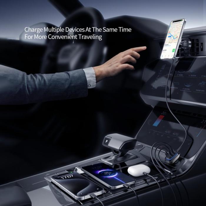 OEM - XUNDD XDCH-080 30W 3-Port Billaddare (2 USB-C + USB-A) med Kabel