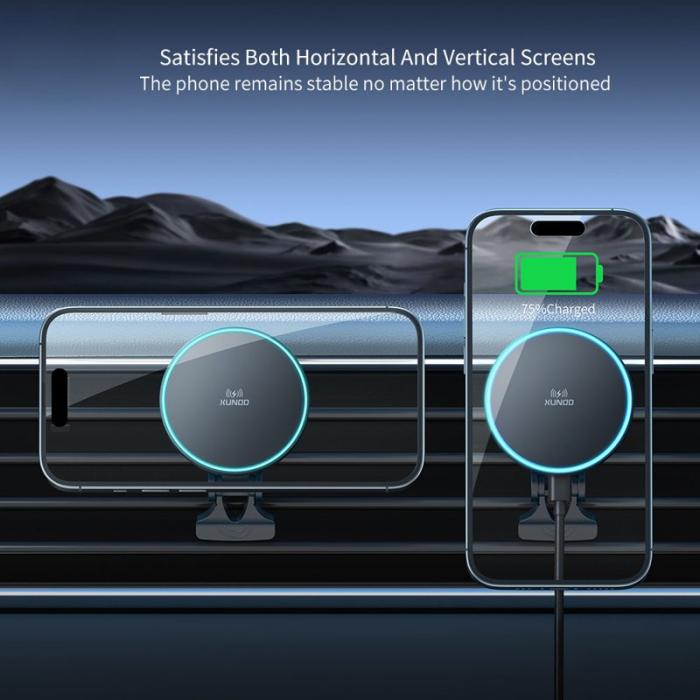 OEM - XUNDD XDCH-081 15W magnetisk trådlös biltelefonladdare med ambientljus