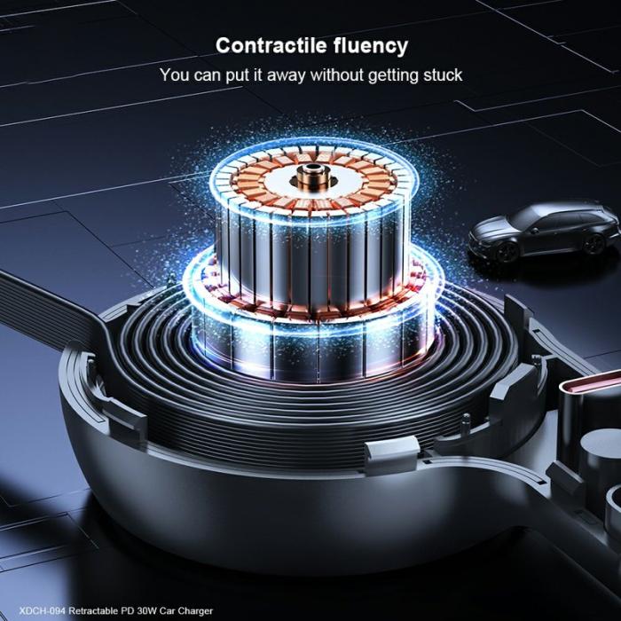 OEM - XUNDD XDCH-094 PD 30W Snabbladdare för bil med 30W Type-C kabel