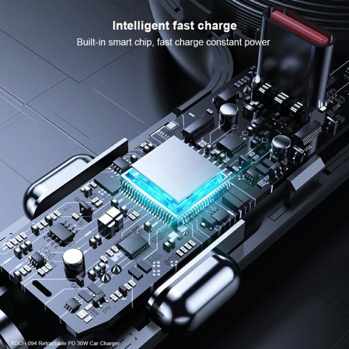 OEM - XUNDD XDCH-094 PD 30W Snabbladdare för bil med 30W Type-C kabel