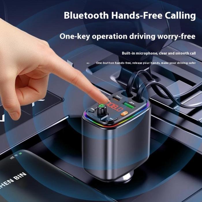 OEM - Y10 Biladapter FM-sändare Bluetooth-kompatibel MP3-spelare med Type C