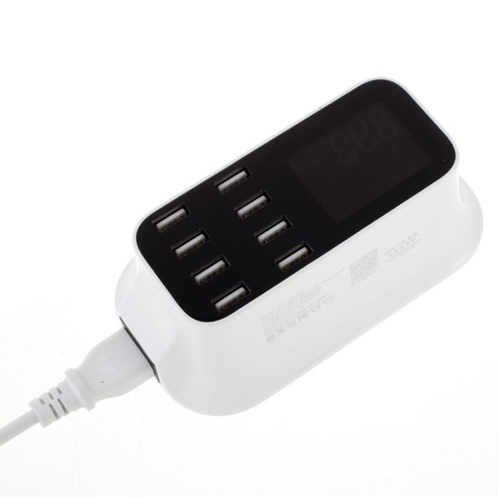 OEM - YC-CDA19 Dockningsstation 8-Port USB Laddare med LED-display - EU-kontakt