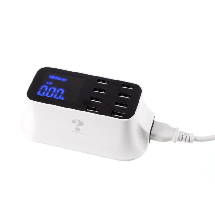 OEM - YC-CDA19 Dockningsstation 8-Port USB Laddare med LED-display - EU-kontakt