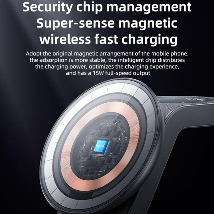 OEM - YESIDO DS26 Fällbar Laddningsställ med Nattlampa för Telefon och Klocka