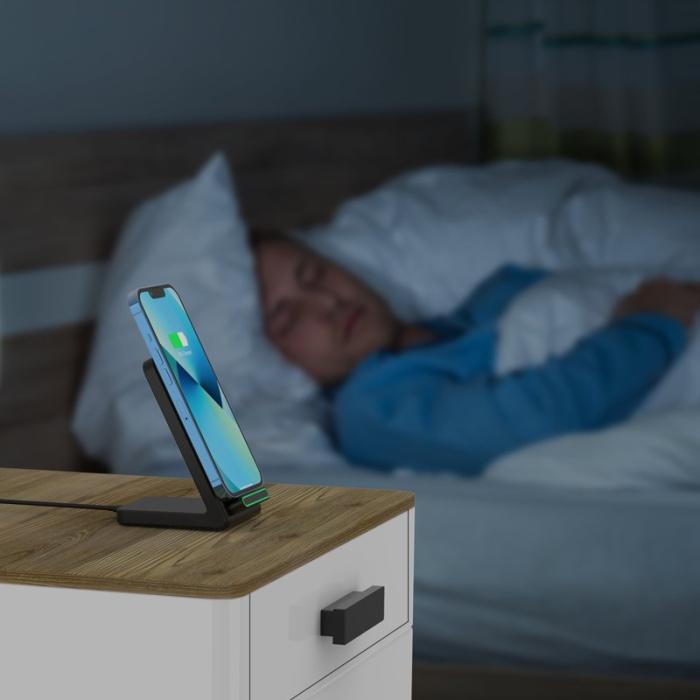 OEM - 15W Snabbladdare för mobiltelefoner, trådlös, svart