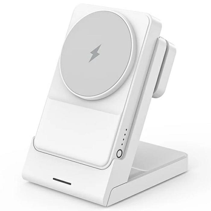 OEM - 3-i-1 laddningsställ för klocka, hörlurar och mobil - Vit+Grå